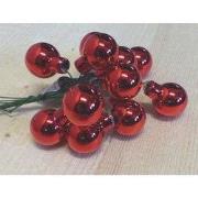 4 stuks - Kerstballetjes rood glas