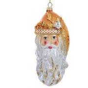 Ornament glas santa hoofd l17cm