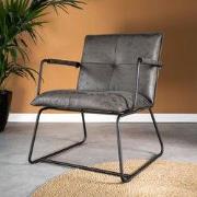Industriële fauteuil antraciet eco-leer Hailey