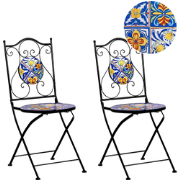 CORIANO - Tuinstoel set van 2 - Zwart - Metaal