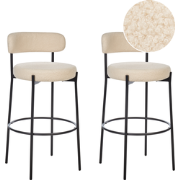 ALLISON - Barkruk set van 2 - Lichtbeige - Bouclé