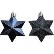 Ster kunststof L9b9h12 cm nachtblauw 12 st