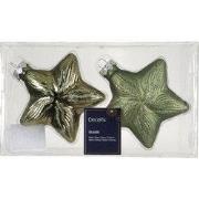 Ster glas L10b4h10 cm rosemarijn 2 st