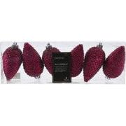 Dennenappel kunststof d4,5h8 cm pink 6 st II