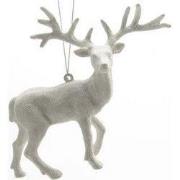 Rendier plc l4b14h14 cm wit/glitters