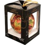 Giftbox kerstbal d10cm rose rouge