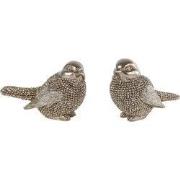 Sculptuur 'vogeltje' goud a2 polystone 8x4,5x5cm