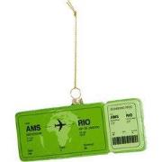 kerstornament boardingpass amsterdam rio