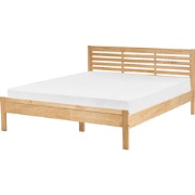 CARNAC  - Tweepersoonsbed - Lichtbruin - 160 x 200 cm - Rubberhout