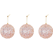 Xmas Hangers- Xmas Balls- Foam- Pink Glitter  -S3- 10cm