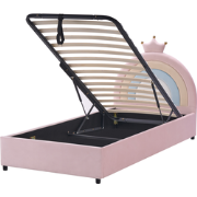 GRISETOT- Bed met opbergruimte - Roze - 90 x 200 cm - Fluweel