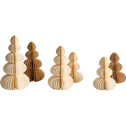 RANELVA - Set van 6 kerstfiguren - Bruin/beige - Papier