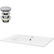 Wastafel 71x16,5x46 cm wit keramiek ML-Design