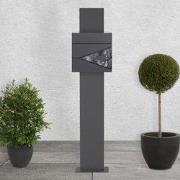 Staande brievenbus met krantenvak 37x36,5x11 cm antraciet/zwart marmer...