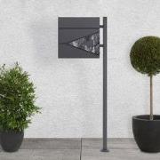 Staande brievenbus met krantenvak 37x36,5x11 cm antraciet/zwart marmer...
