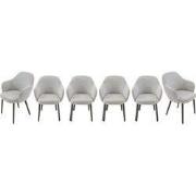 Set van 6 bridgefauteuils in stof L51 cm - ERNEST