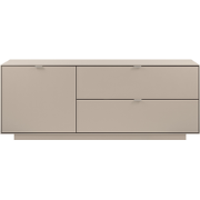 TV-meubel met 1 deur, 2 opklapbare kleppen in zanddecor L160 cm - VIKA