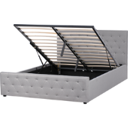 AMIENS  - Bed met opbergruimte - Lichtgrijs - 160 x 200 cm - Polyester