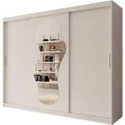 Meubella - Kledingkast Ulysses - Wit - 250 cm - Met spiegel