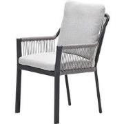 Raxa dining fauteuil - carbon black - rope taupe-valley sand