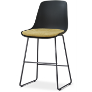 Nino-Liv barkruk zwart met warm oker zitkussen - zwart onderstel - 65 ...