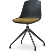 Nola-Liv draaibare eetkamerstoel zwart met mosgroen zitkussen - zwart ...