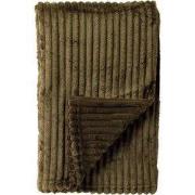 Dutch Decor MARTHY - plaid 140x180 cm - zacht ribfluweel - Military Ol...