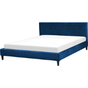 FITOU  - Tweepersoonsbed - Donkerblauw - 160 x 200 cm - Fluweel