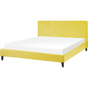 FITOU  - Tweepersoonsbed - Geel - 160 x 200 cm - Fluweel