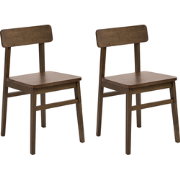 GORRE - Set van 2 eetkamerstoelen - Donkerbruin - Rubberhout