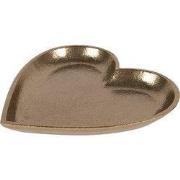 Clayre & Eef Decoratie schaal Hart 21x21x2 cm Goudkleurig Aluminium