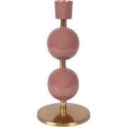 Clayre & Eef Kandelaar Ø 9x19 cm Roze Metaal