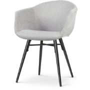 Nova-Otis eetkamerstoel lichtgrijs - zwart onderstel