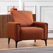 Moderne fauteuil koperkleurige stof Horizon