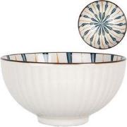 Clayre & Eef Kom 200 ml Wit Blauw Keramiek