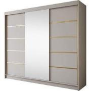 Meubella - Kledingkast Eagle - Beige - 250 cm - Met spiegel