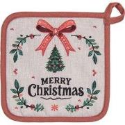 Clayre & Eef Pannenlap 20x20 cm Beige Katoen Kerst