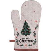 Clayre & Eef Ovenwant 18x30 cm Beige Katoen Kerst