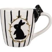 Clayre & Eef Mok 350 ml Wit Zwart Keramiek Konijn