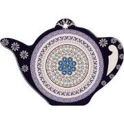 Clayre & Eef Onderzetters Pannen Theepot 24x17 cm Blauw Keramiek