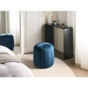 SELBY - Poef - Blauw - Fluweel