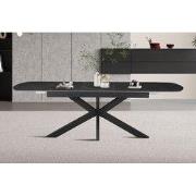 NIEUW - Extendable table 'Hestia' 180-220 cm Danish Oval Stone Black