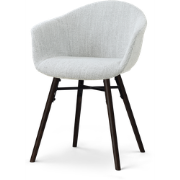 Nena-Otis eetkamerstoel grijs melange - zwart houten onderstel
