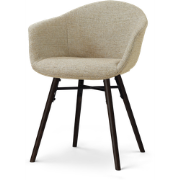 Nena-Otis eetkamerstoel taupe melange - zwart houten onderstel