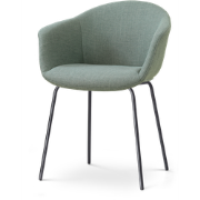 Nora-Otis eetkamerstoel saliegroen - zwart onderstel