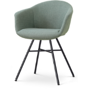 Noa-Otis eetkamerstoel saliegroen - zwart onderstel