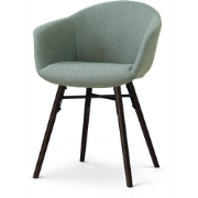 Nena-Otis eetkamerstoel saliegroen - zwart houten onderstel