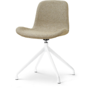 Nola-Fé draaibare eetkamerstoel taupe melange - wit onderstel
