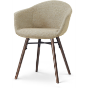 Nena-Otis eetkamerstoel taupe melange - walnoot houten onderstel