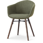 Nena-Otis eetkamerstoel forestgroen - walnoot houten onderstel